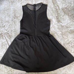 For Love & Lemons Black Mesh Mini Dress